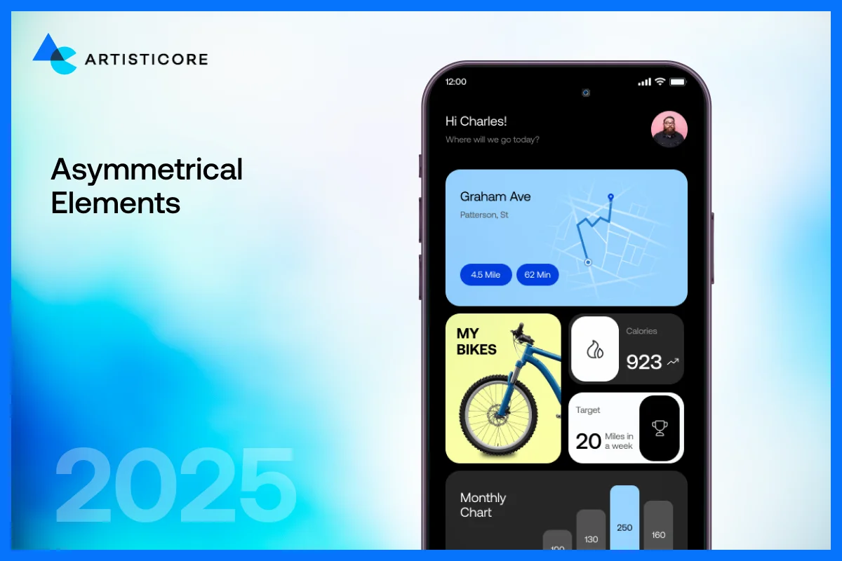 Mobile App Design Trends You Need to Know - Asymmetrical Elements