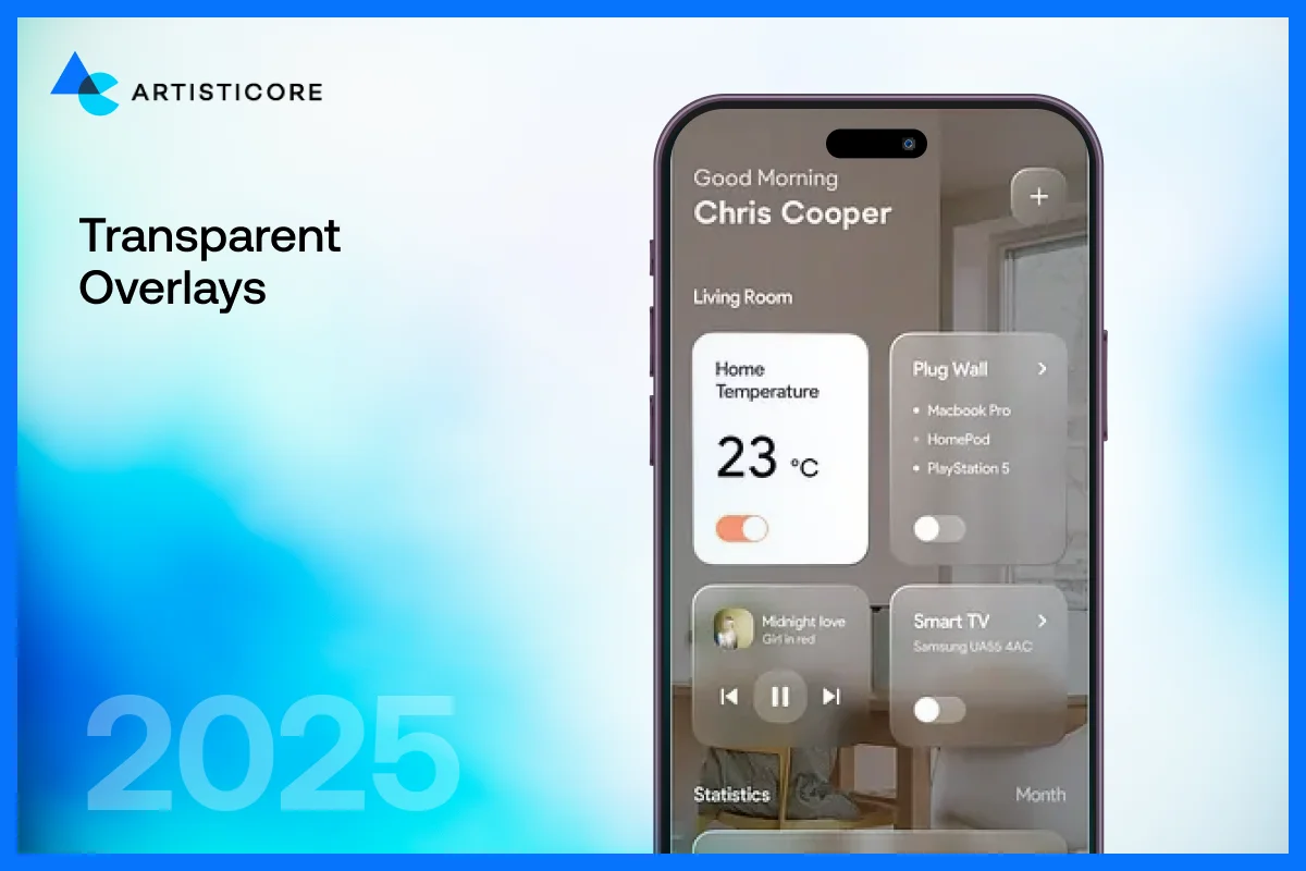 Mobile App Design Trends You Need to Know - Transparent Overlays